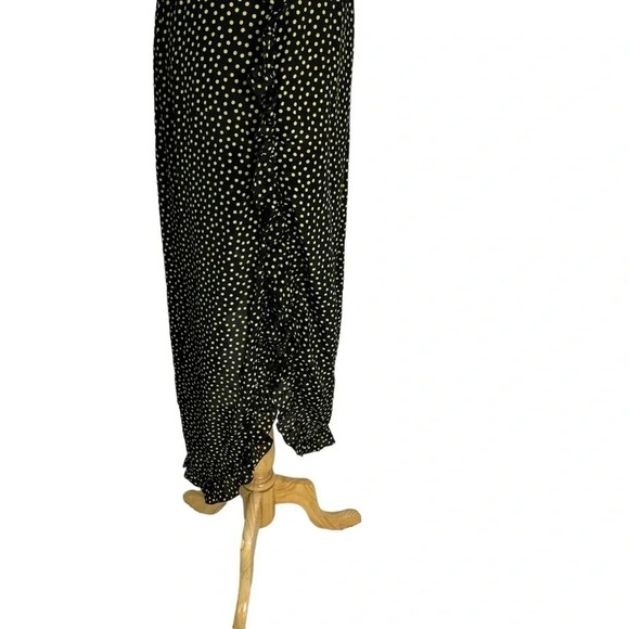 See By Chloe Dot Print Halter Ruffle Dress Black and Yellow Size 8 NWT - Picture 11 of 15